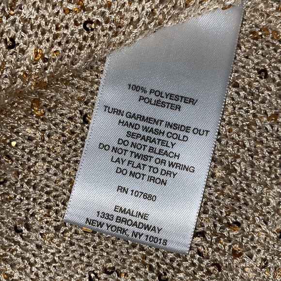 🆕Emaline Women Gold sequined sweater 1X NWT - Picture 6 of 6